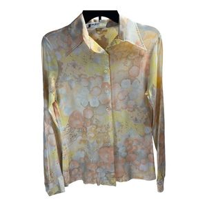 Vintage 1970’s Queen Casuals Pastel Dagger Collar Shirt